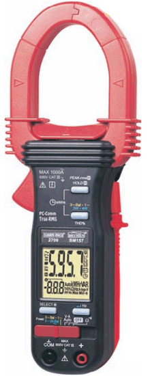 3 Phase Power Clamp On Meter With KWHR & Harmonics Measurement With PC Interface