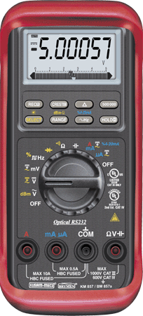 5 4/5 Digits 50000 / 500,000 Counts Hand Held TRMS Digital Multimeter with PC Interface